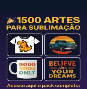 Pack Com +1500 Artes Para Sublimação