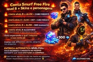 🔥 Conta Smurf Free fire level 8 + Skins e personas 🔥