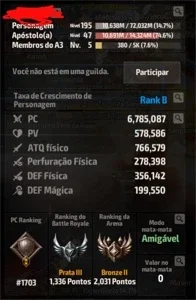 [CONTA] A3 STILL ALIVE LVL 195 | SERVIDOR SA04