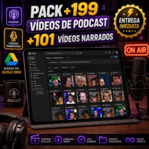 Pack +199 Vídeos de Podcast + 101 Vídeos Narrados