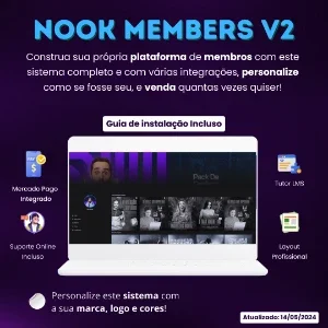 Script  Área de Membros  Nook Members V2 WordPress