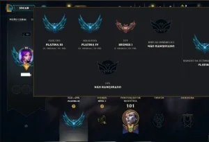 Platina 4 com 85 Champs e 8 Skins