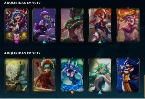 conta lol lvl 94 / esmeralda iv elo passado / platina iv.