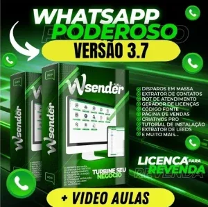 WaSender + Gerador de Licenças + Tutoriais + Código Fonte