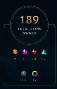 Conta De Lol Nivel 173 - 189 Skins - 151 Campeoes