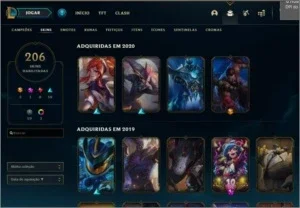 Conta lol lvl 261(todas ultimates,+200) quase todos campeões