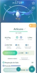 Articuno Pokémon Go - (Leia a Descrição) Lendário PC 1500+