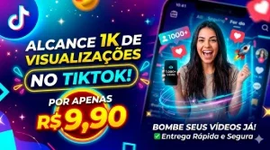 1 K de visualizações para Tik Tok