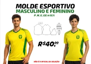 Molde De Camisa Esportiva Masculina & Feminina