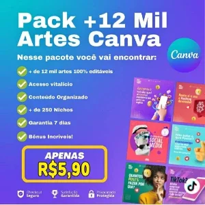 + 12.000 Posts Prontos (Canva) 100% Editaveis!