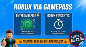 Robux Gamepass | Não Cubro Taxa | Pago Na Hora (5-7 Dias)