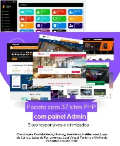 Pacote com 37 Sites PHP com painel administrativo - 2024