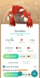 Groudon Pokémon Go - (Leia a Descrição) Lendário PC 2100+
