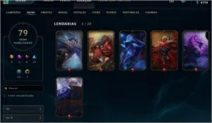 Conta de Lol Platina 3 com MMR ok - 125 campões - 79 skins