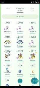 Conta de pokémon go com pokémon de eventos acumulados
