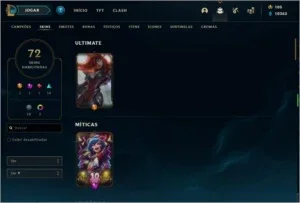 vendo conta 72skin 1 ultimate 1 mítica 7 épicas 14 lendárias
