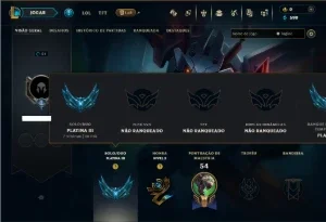 Platina 3 com 35 Champs e 7 Skins