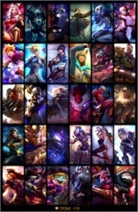 Conta lol 30k rp em skins