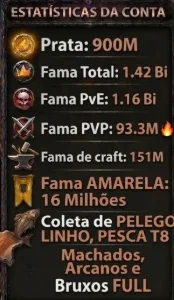 Conta com skin Lobo top 1 + 900M prata