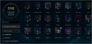 conta de lol gold com varias skins