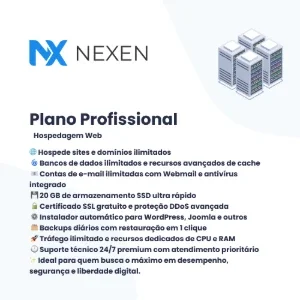 Plano Profissional — Hospedagem de Sites — A partir de R$24