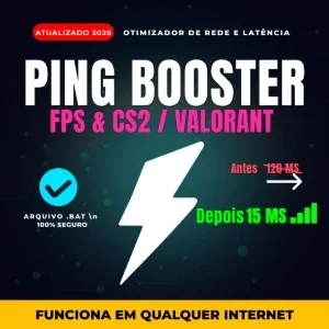 Ping Booster FPS Redutor de Lag para Valorant, CS2 e Warzone