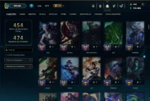 Diamante 4 com TODOS os Champs e 154 Skins +2 Prestigios