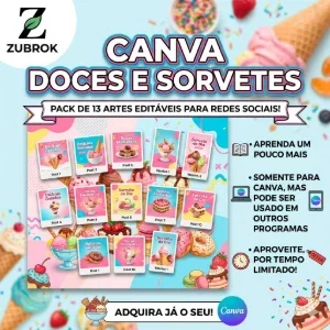 Pack CANVA Doces & Sorvetes - Promoção!