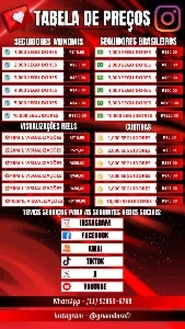 SEGUIDORES Todas As Redes Sociais  - Menor Preço Do Brasil