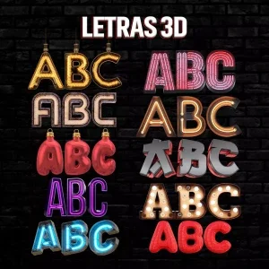 Pack Letras 3D Renderizadas Premium Editáveis