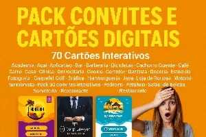 Pack Convites e Cartões Digitais em PNG