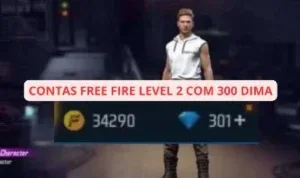 Conta Free Fire/Level 2 Com 300 Dima Com Troca Nick