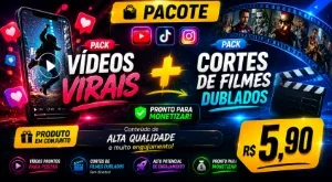 Pacote - Pack Vídeos Virais + Pack Cortes De Filmes Dublados