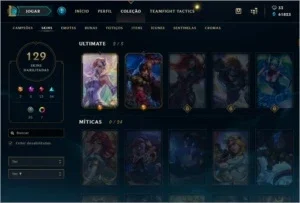 Conta LeagueOfLegends - Todos os Champs, 129 Skins