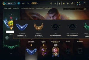 Diamante 4 com 70 Champs e 13 Skins