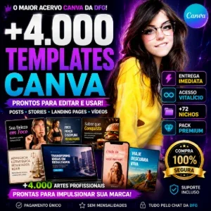 Templates Canva Editáveis +4000 Artes | 72 Nichos