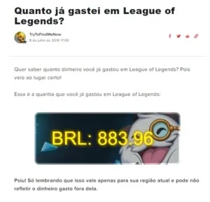 Conta antiga, Campeões 125, Skins 90, Icones 144...