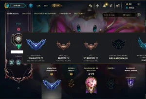 Diamante 4 com 140 Champs e 320 Skins ( ADC / SUP )