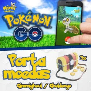 3 (três) Porta Moedas - Pokémon GO - Gimmighoul / Gholdengo