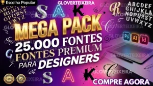 Mega Pack 25.000 Fontes Premium para Designers