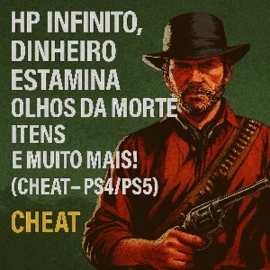 Red Dead Redemption 2 - CHEAT(PS4/PS5) HP, Itens, mto mais!!