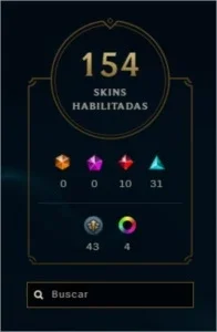Conta de League of Legends - S8 - Gold V - 154 skins