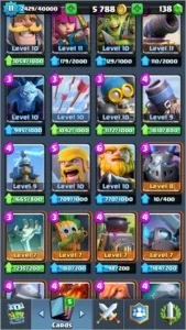 Clash Royale - LV 11, 9 lendarias. Todas cartas bem upadas