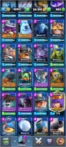 Conta nível 14 3 campeoes desbloqueados 14 cartas lvl max