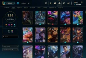 Conta lol lv566, 359 skins, elo esmeralda 4 e primeiro dono!