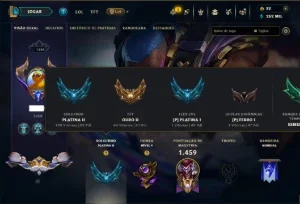 Platina 2 com TODOS os Champs e 366 Skins ( JG / ADC )