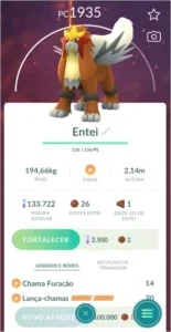 Entei Pokémon Go - (Leia a Descrição) Lendário PC 1700+