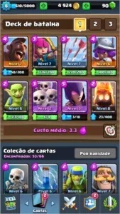 Conta cv9 1100 Gemas  + Clash Royale lvl 8 com 3 lendarias
