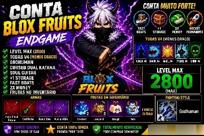 🔥 Conta Blox Fruits Endgame 🔥  Level Max | All V4 (Menos D