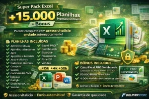 Super Pack Excel +15.000 Planilhas Prontas Editáveis + Bônus